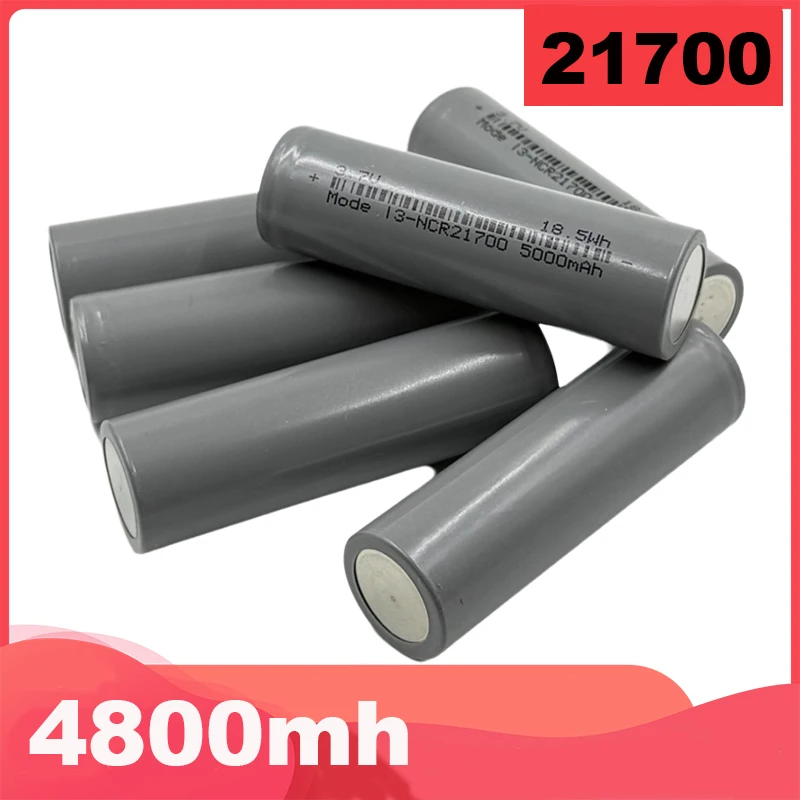 21700 بطارية 4800 مللي أمبير 3.7 فولت بطارية ليثيوم أيون بطارية قابلة للشحن لمصباح يدوي سكوتر كهربائي ذاتي الصنع ضوء الشمس (1-10 قطعة)