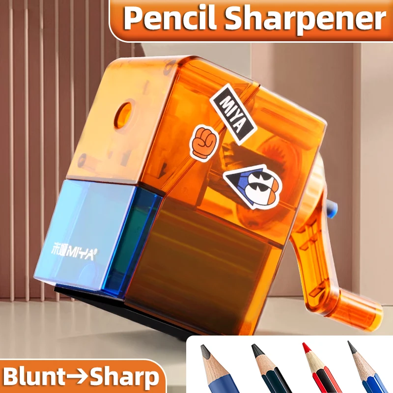 Manual Pencil Sharpener Hand Crank,Adjustable Sharpness for Colored Pencils&Charcoal for Sketching,Art Drawing,Classroom,Home