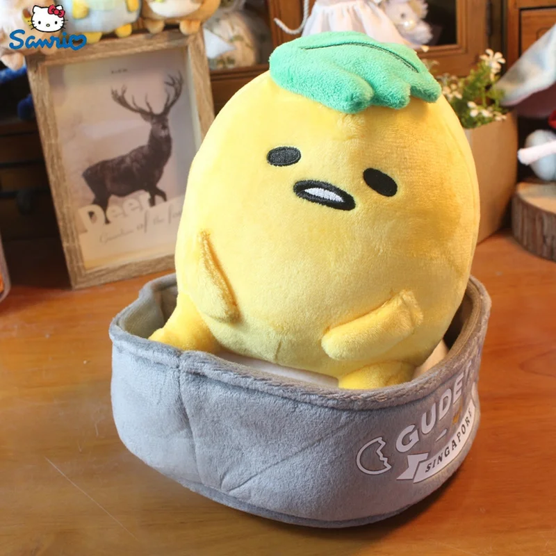 20cm Sanrio Kawayi Genuine Cut Cartoon Gudetama Plush Throw Pillow Doll Room Decoration For Children Birthday Christmasgift