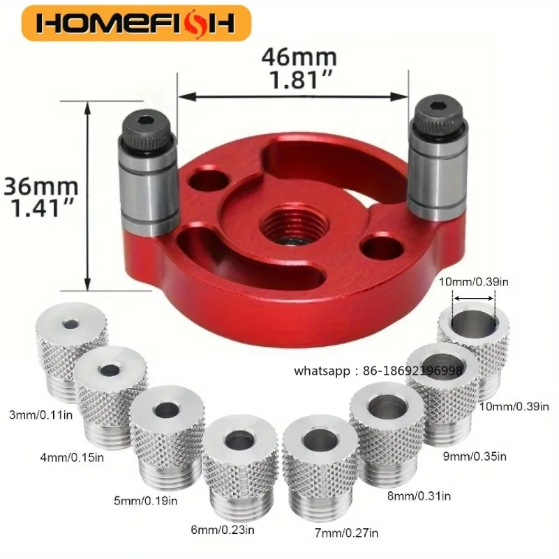 Self Center Dowel Jig Handheld Drill Guide for Straight Holes Wood Panel Hole Puncher Locator Woodworking Joints Tool