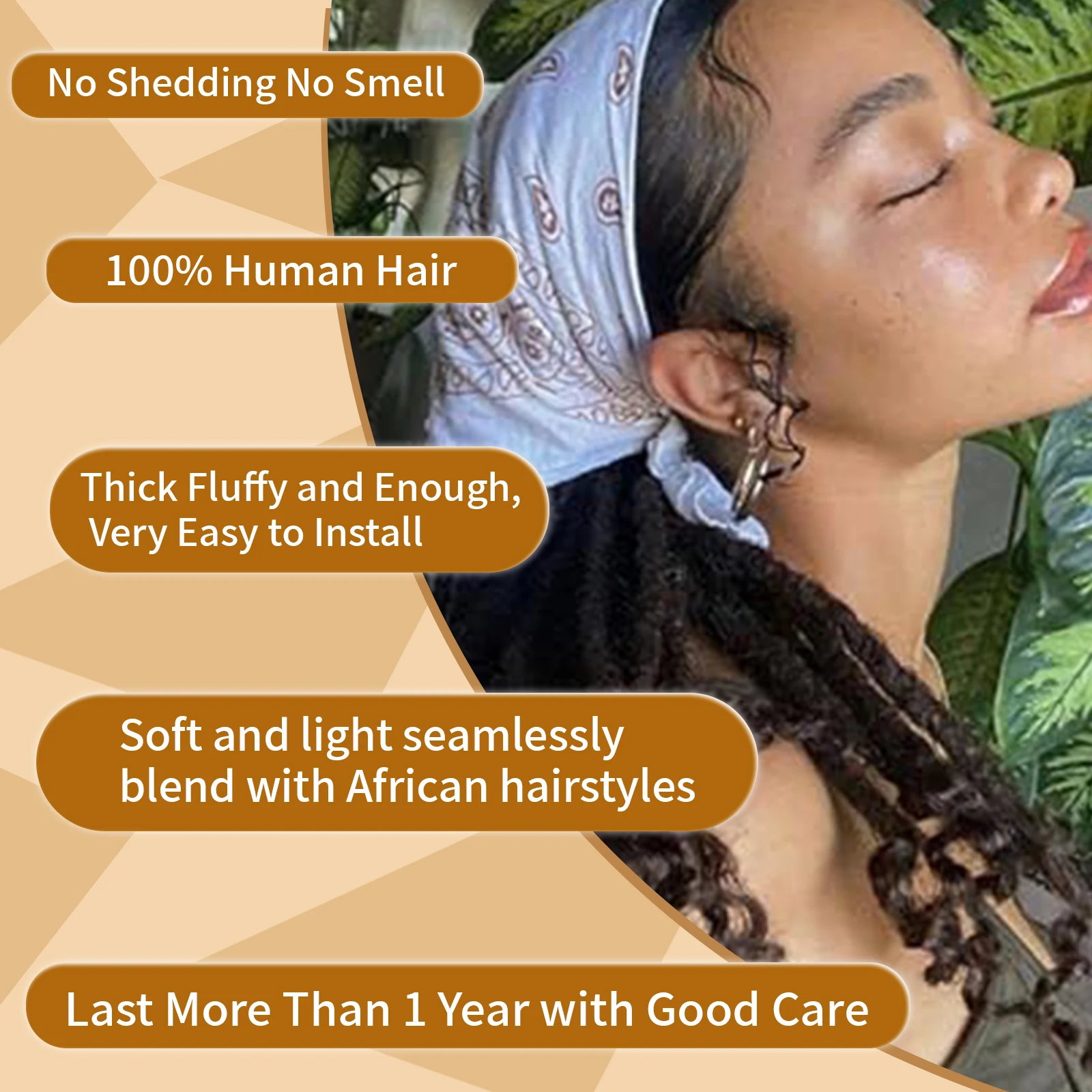 20 unidades/paquete ANNA 6-30" 0,8 cm #   Extensiones de cabello Remy 1B/30, estilos de rastas, Lisa Locs brasileños para principiantes