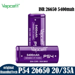 High Power Original Vapcell P54 INR 26650 5400mah 20A/35A 3.7V Battery Rechargeable 26650 Lithium Battery Cell For Flashlight