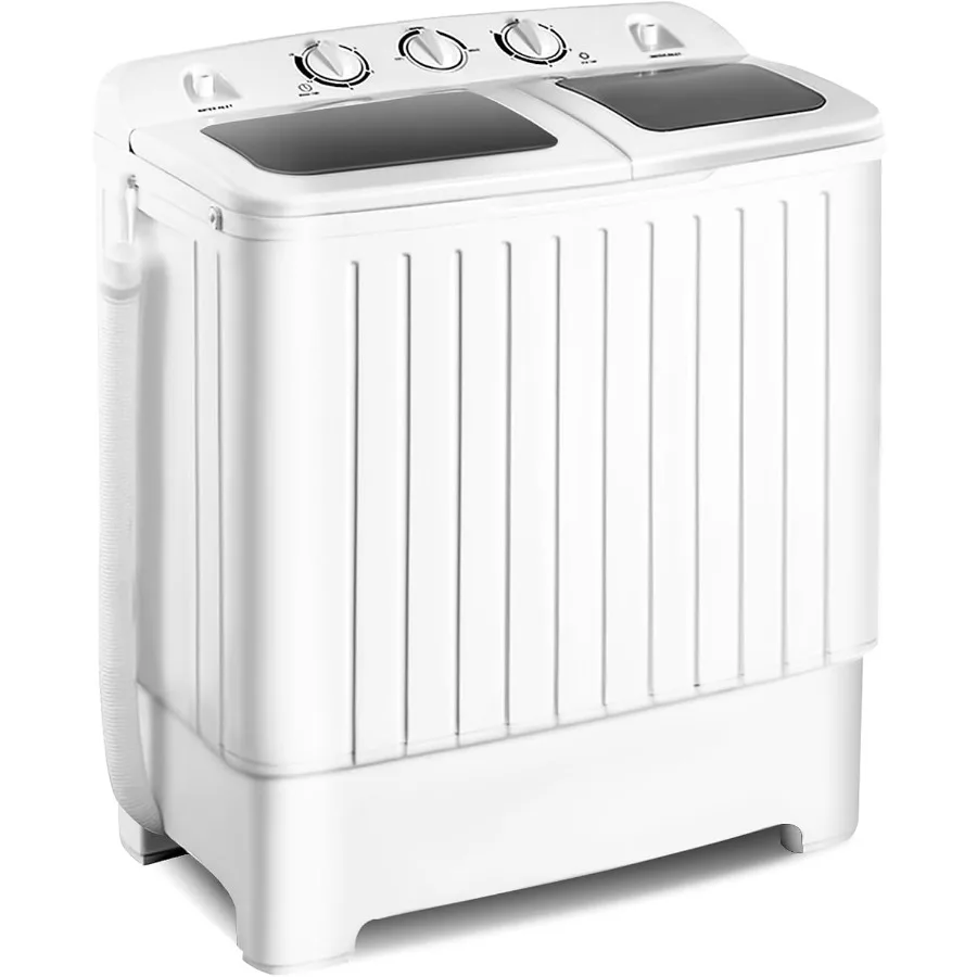 

Portable Washing Machine Twin Tub with 20 LBS Total Capacity for Compact Living Spaces: Includes 12 LBS Washer and 8 LBS Spinne