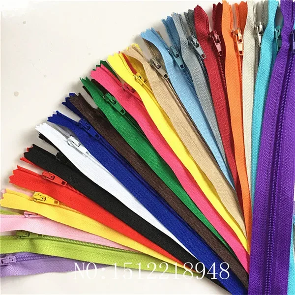 50pcs 45cm (18 Inch)  20/color Nylon Coil Zippers Tailor Sewer Craft Crafter's &FGDQRS #3 close End