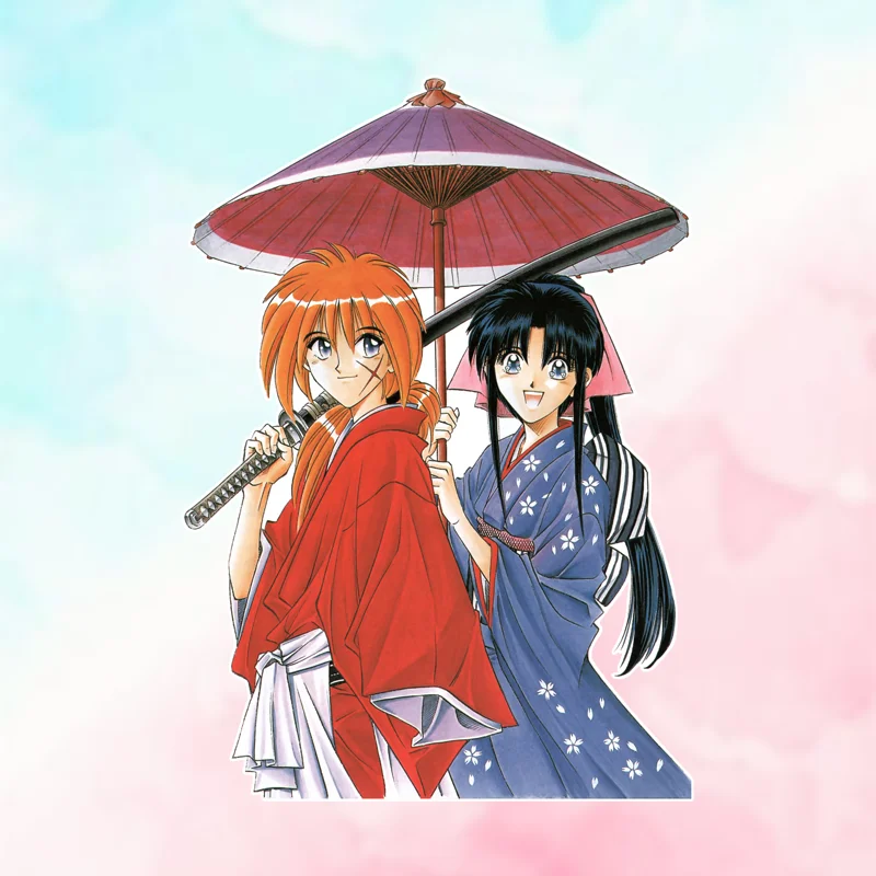 EARLFAMILY Kenshin Kaoru Matching Decal Windshield Laptop Anime Car Stickers Happiness Cartoon Occlusion Scratch JDM Decoration