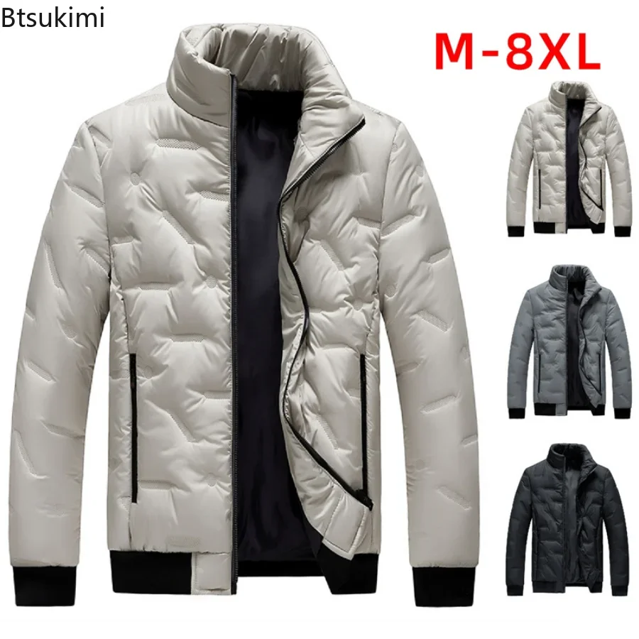 Plus Size 7XL 8XL Autumn Winter Men's Bomber Zipper Jacket Male Casual Streetwear Hip Hop Pilot Coat Men Clothing Warm Jackets