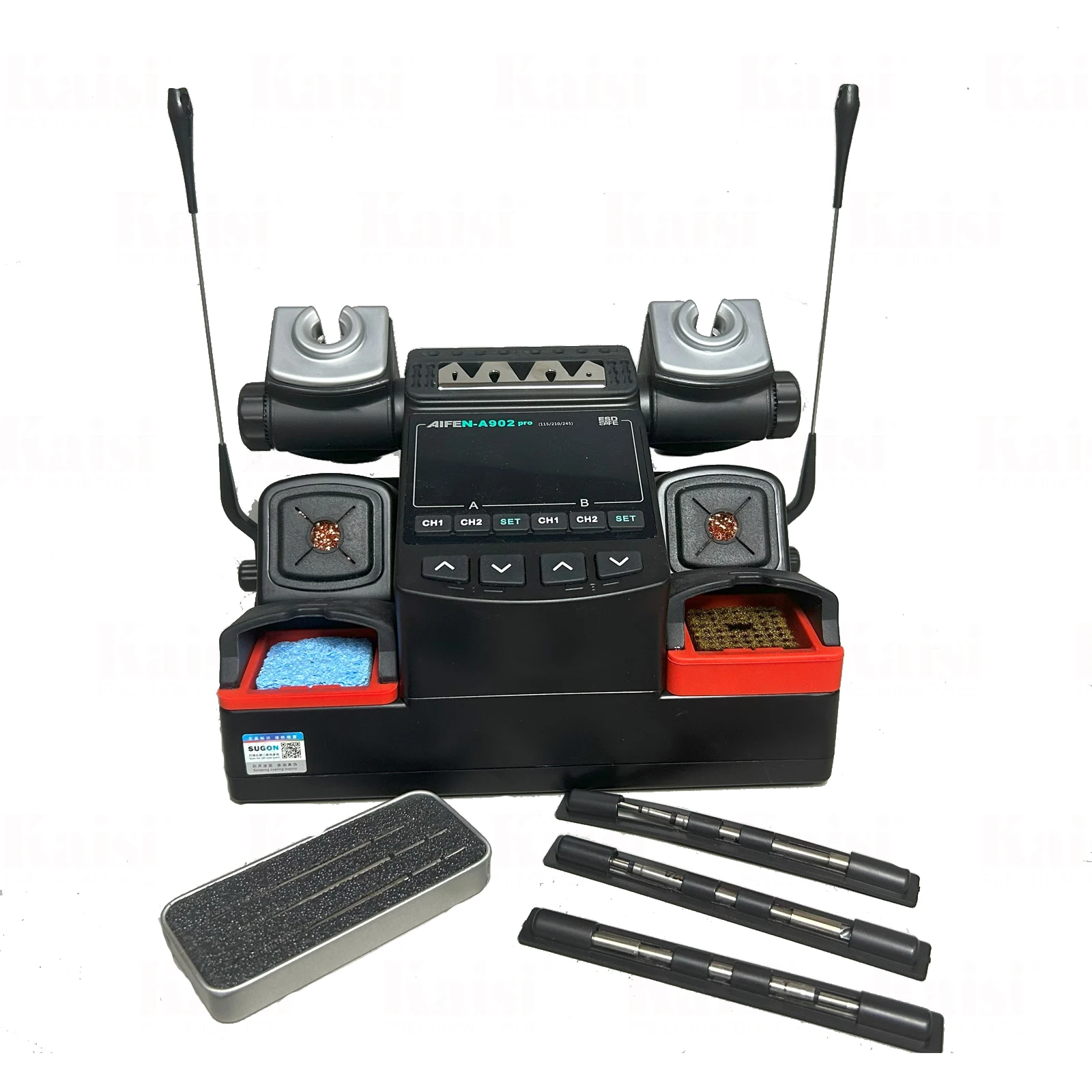 Neu aktualisiert!! Kaisi Sugon Aifen A902 Pro Dual-Lötstation, großer Bildschirm! 2+2 voreingestelltes Löten von Speicherkanälen
