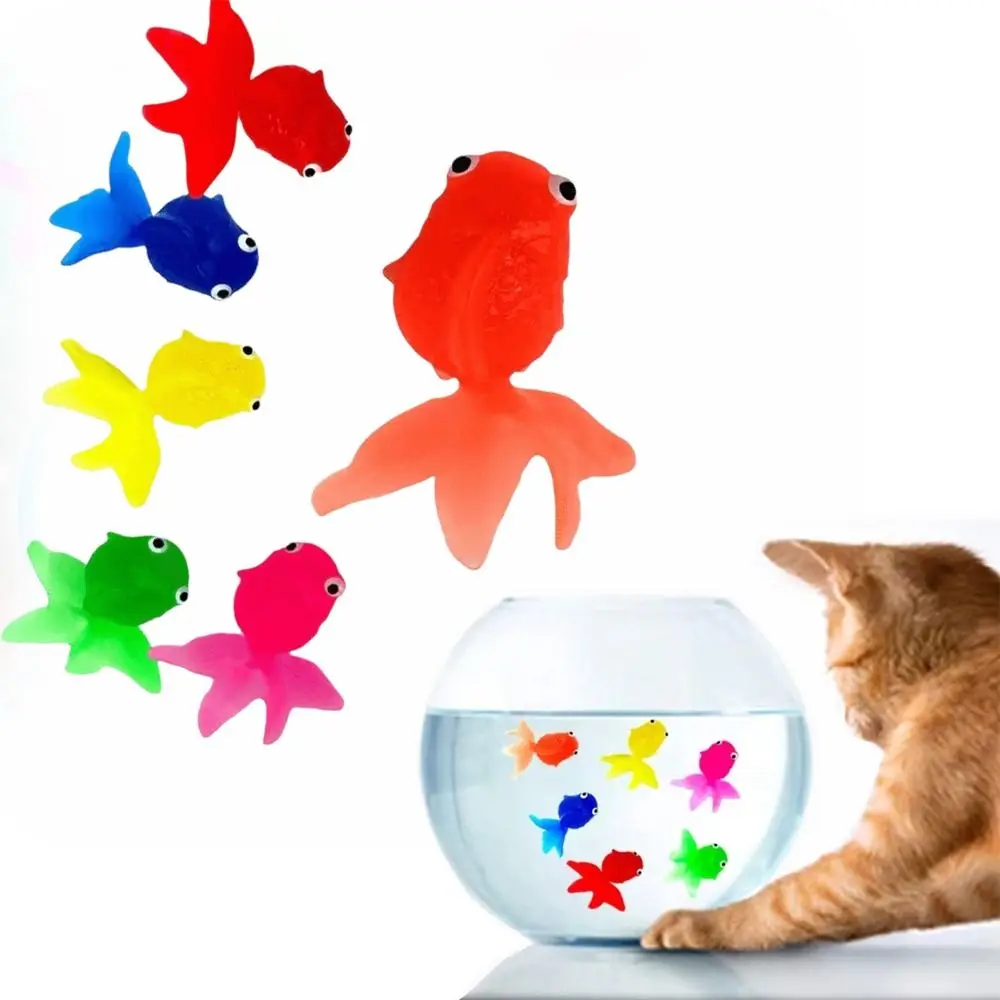 Simulated Soft Glue Goldfish Fishing Toy Artificial Aquarium Decorations Plastic Fish Tank Ornaments Floating Fish Fishing Toys