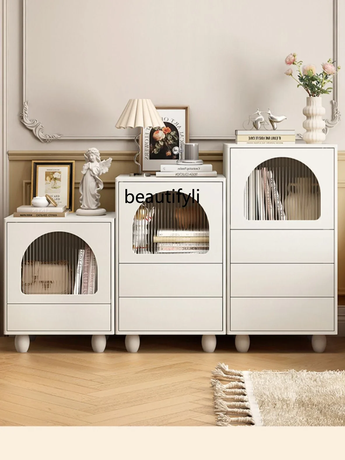 07 خزانة ذات أدراج على الطراز الكريمي الفرنسي ثلاثة أربعة خمسة خزانة ذات أدراج خزانة صغيرة حديثة وبسيطة