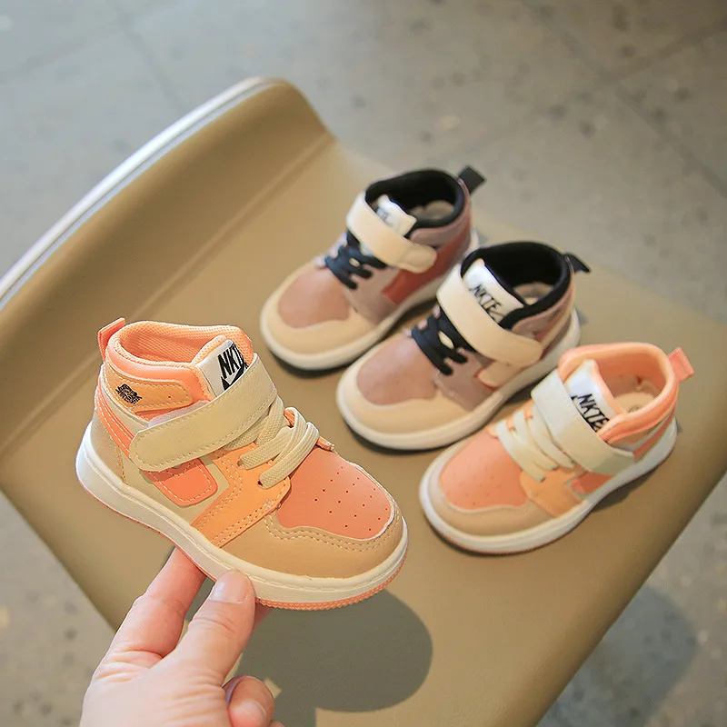 Boys Girl Kid Shoes Indoor Color Blocking Walking Shoes Parent-child Walking Flat Bottom Casual Shoes Child Hiking Game Sneakers