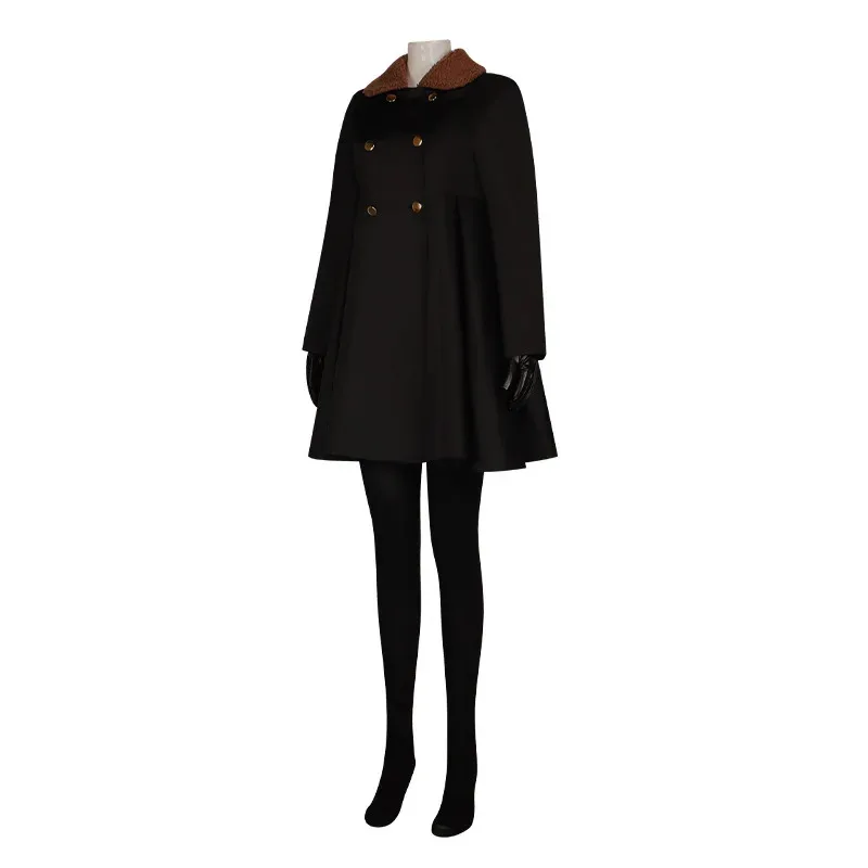 2025 New Movie M3GAN Cosplay Costumes Wig Black Trench Coat Gloves Socks Adult Kids Girl AI Doll Robots Horror Megan Dresses ❤ ❤