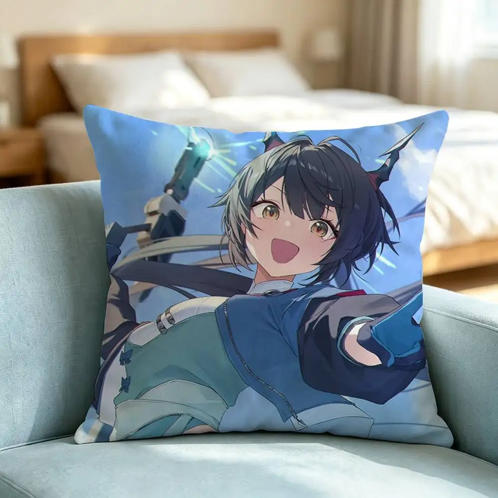 Arknights Endfield Chen Qianyu-B Square Double-Sided printed Pillow Case Bedroom Bedside Pillow Sofa Cushion Cover Gift