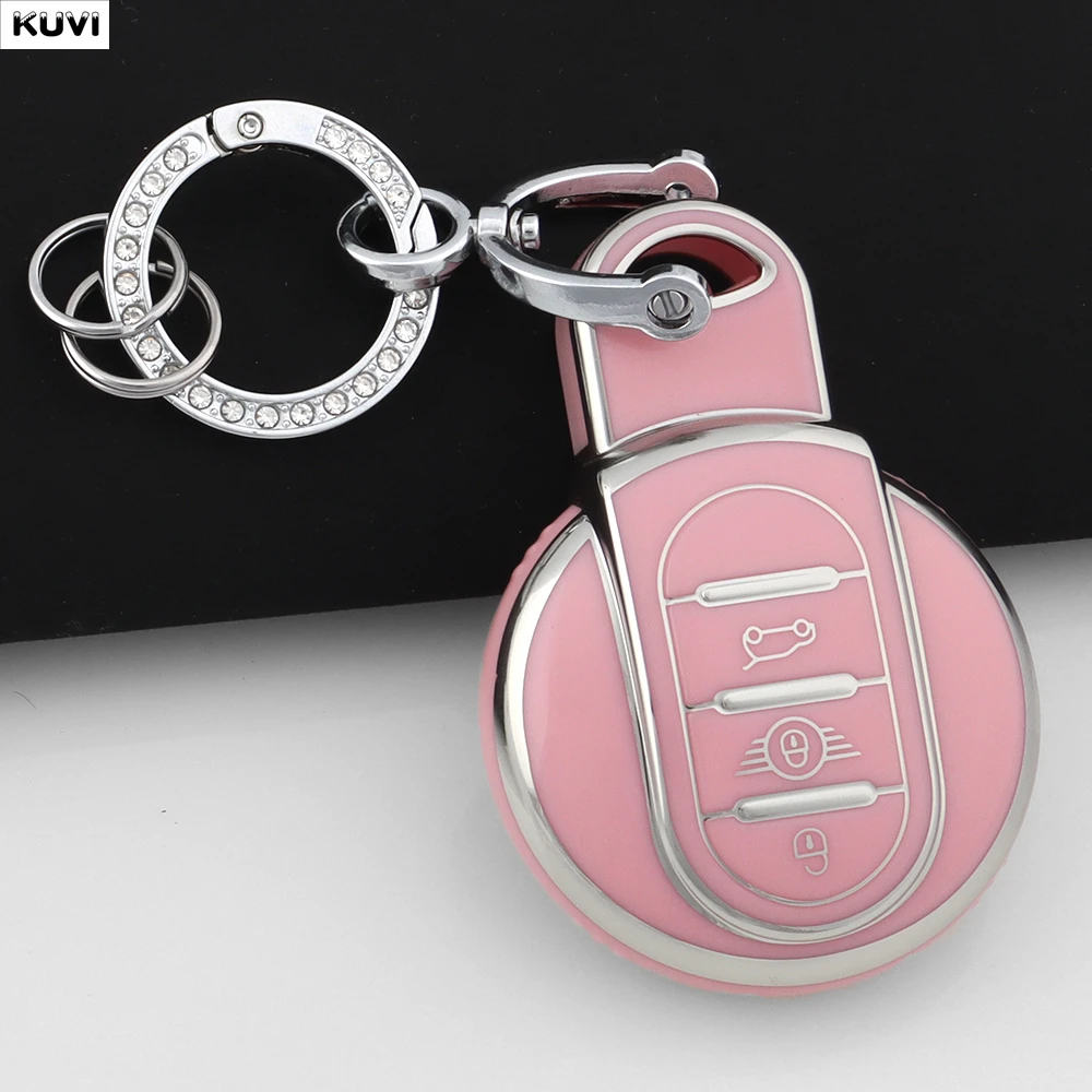 

For BMW Mini Cooper F55 F56 F57 F54 F60 JCW Clubman Countryman TPU Car Remote Key Case Cover Shell Keychain Holder Accessories