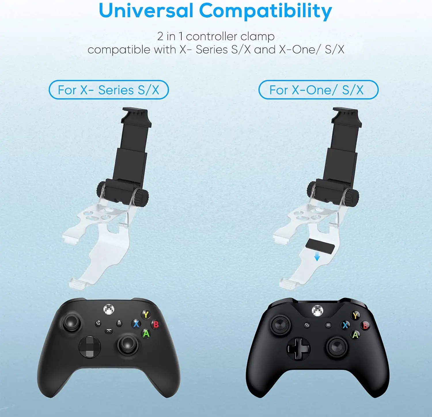 For Xbox Series, Joso Controller Mobile Gaming Clip Holder Clamp for Xbox Series X/S, Xbox One, Xbox One S/X