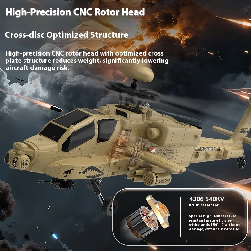 

Yuxiang новая окрашенная Apache F11s вооруженный вертолет с дистанционным управлением GPS модель 3d перевернутый полет без моделирования элеронов Dro