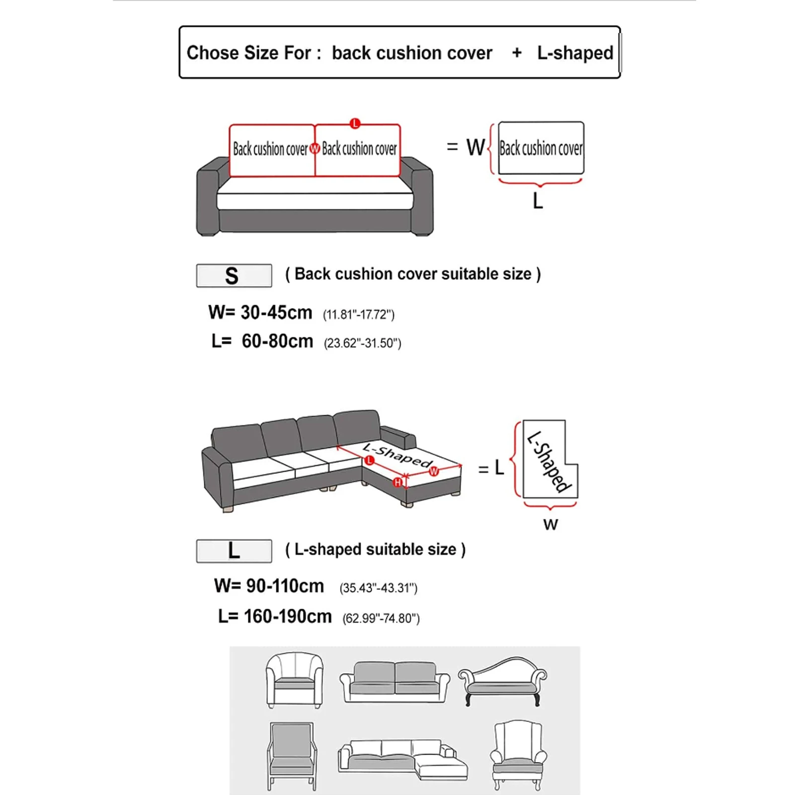 High elasticity Chenille sofa cover, monochrome sofa cushion cover, all-season universal, easy to install