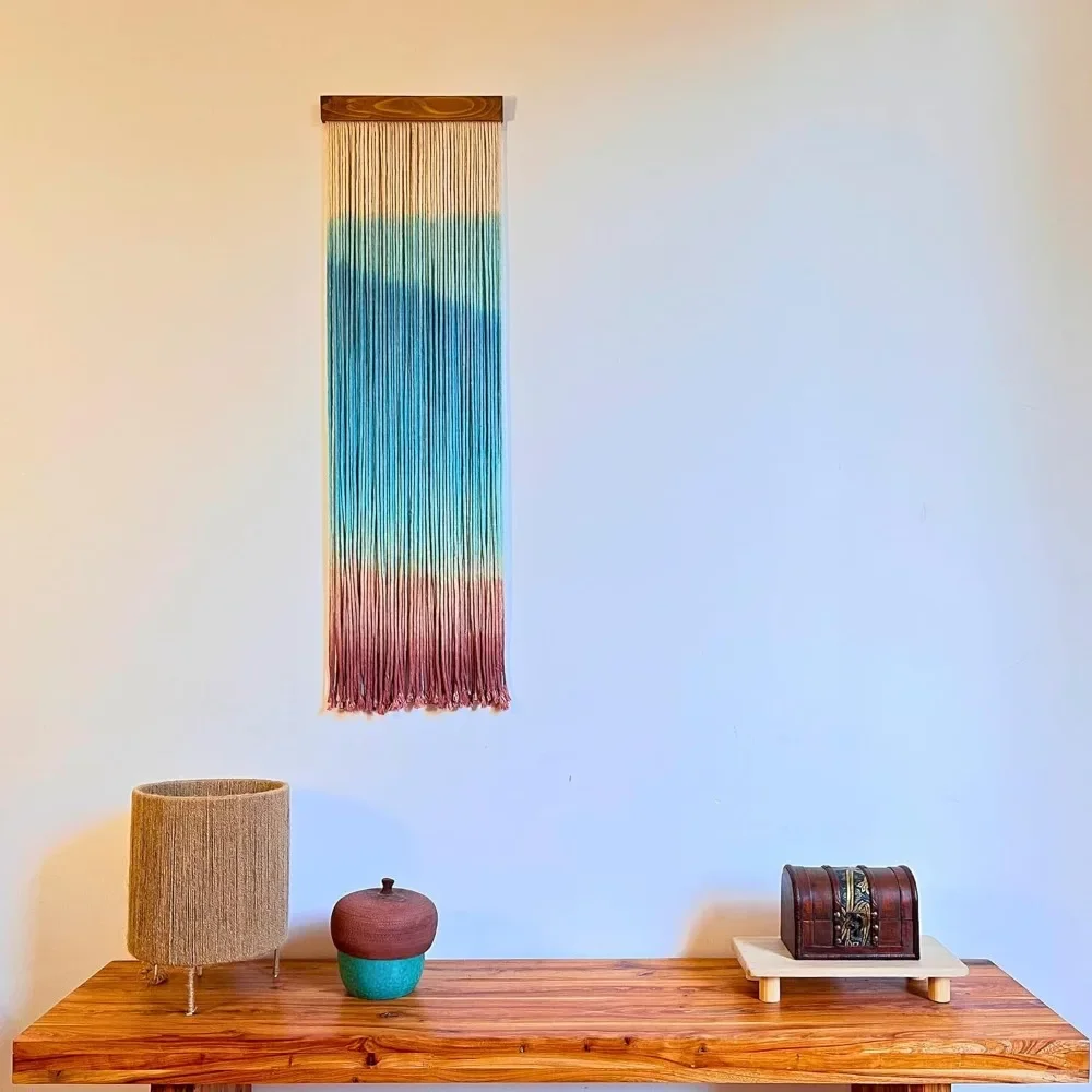 Entryway Wall Art Decoration for Bed Room Decor Aesthetics Dip Dye Fiber Art Colorful Wall Hanging Tapestry Home and Decoration