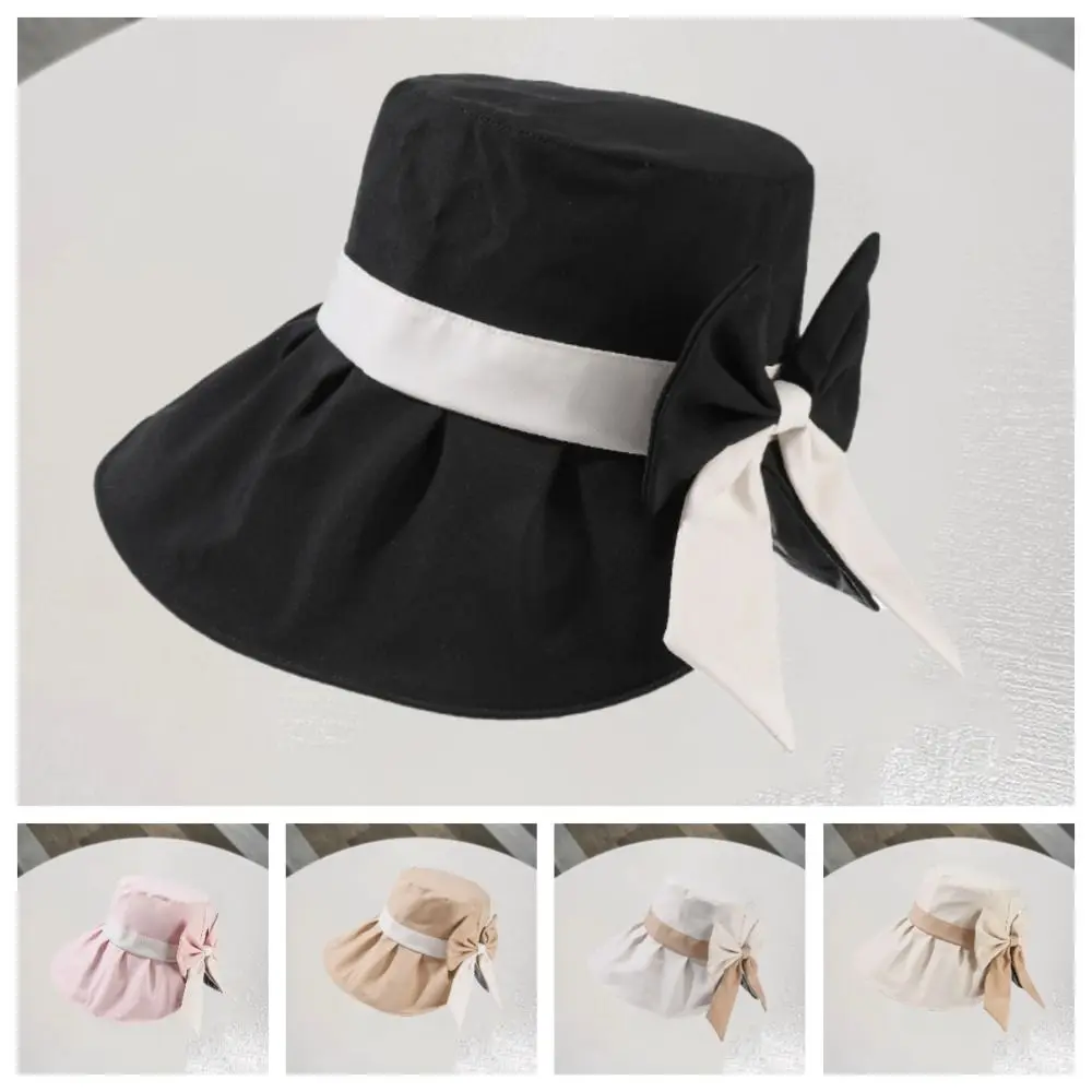 

Элегантная рыбацкая шляпа с бантом, складная летняя шляпа от солнца с защитой от ультрафиолета и широкими полями, быстросохнущая легкая походная кепка для женщин и девочек