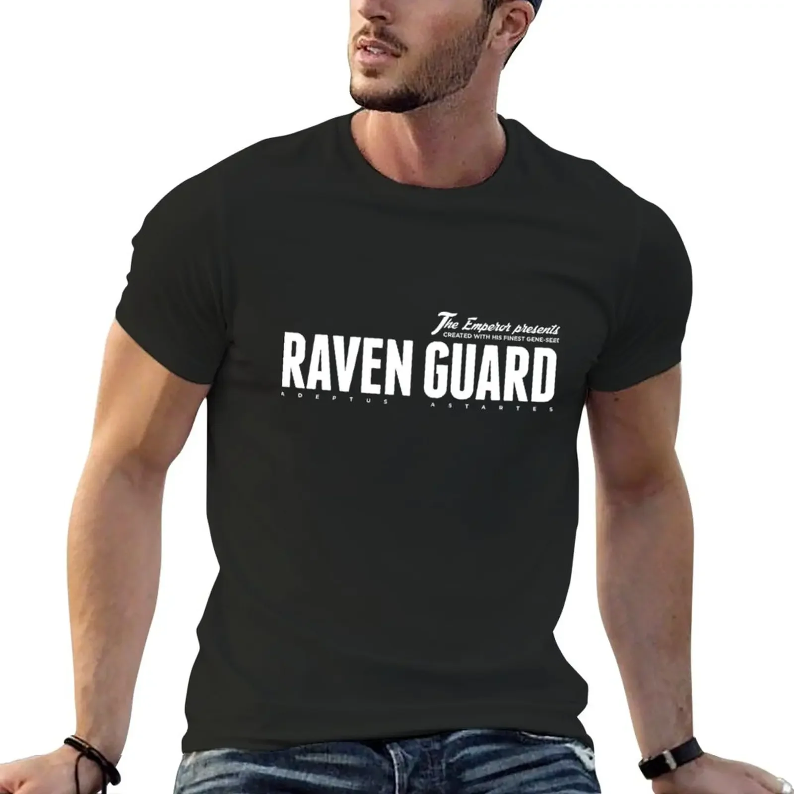 

Новая футболка с рисунком Raven Guard, винтажная футболка большого размера, забавные костюмы, футболки с рисунком рэпера, футболки для мужчин