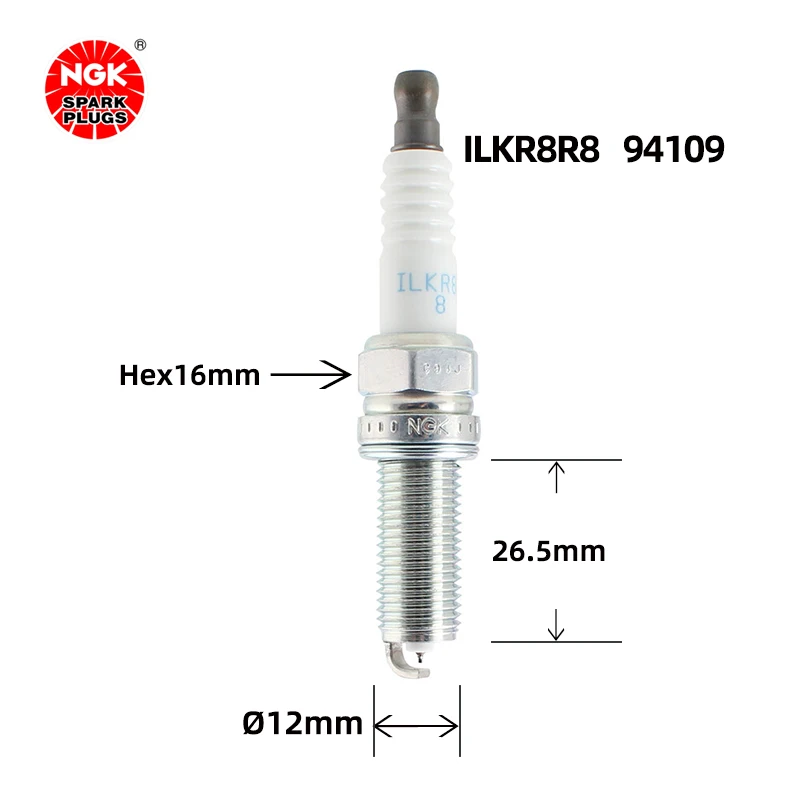 NGK Iridium Platinum Spark plug ILKR8R8 94109 is suitable for some Changan CS55 models（4PCS)