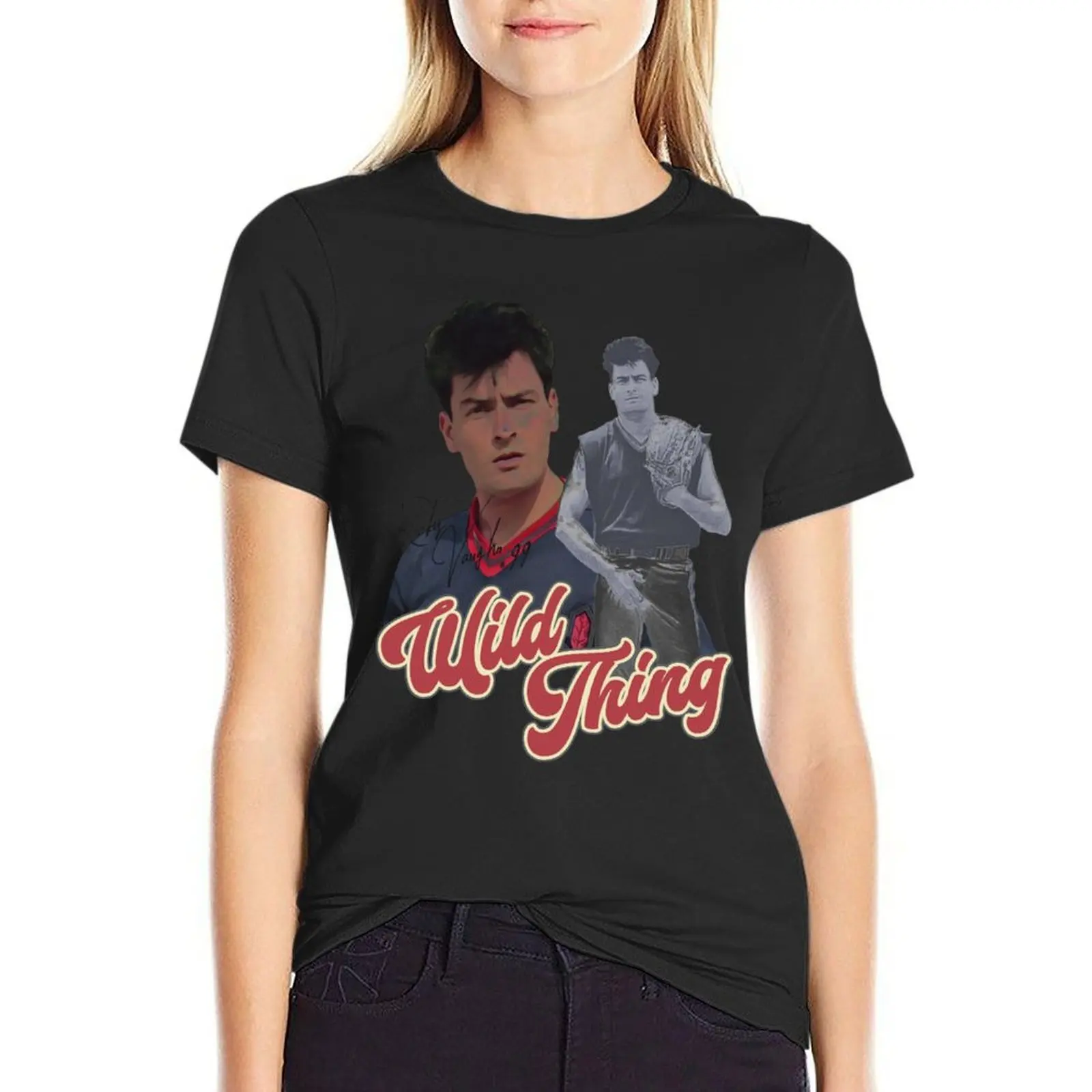 

Ricky 'Wild Thing' Vaughn T-Shirt vintage oversized animal prinfor anime clothes Women's t-shirt