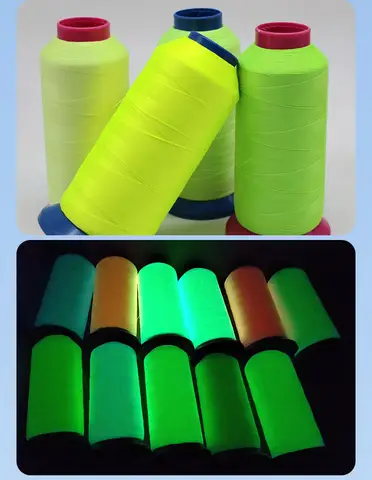 1000yard Small Roll Glow in The Dark High-brightness 150D Luminous Embroidery Thread Natural Fluorescent Thread for Cross Stitch