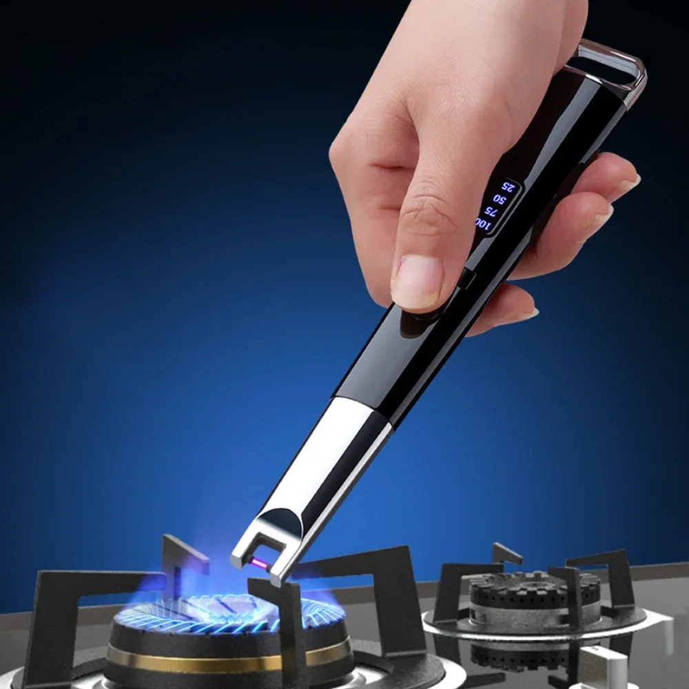 

USB Portable Electric ARC Igniter, Kitchen Gas Stove Ignition Tools, Outdoor Camp, Rechargeable Candle Long Lighters Smoking