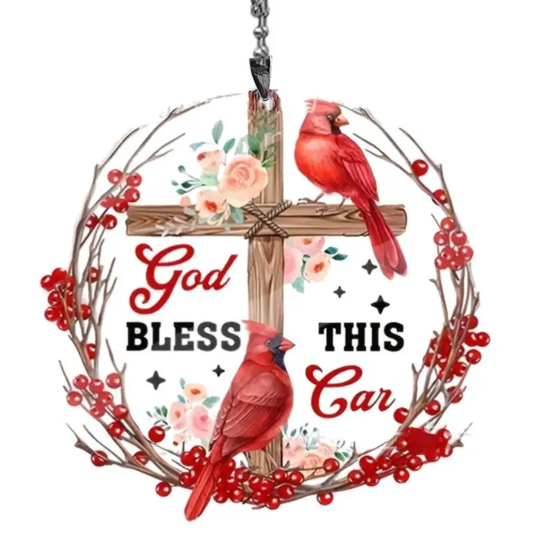 God Bless This Car Pendant Ornament Car Accessories Pendant Car Rear View Mirror Car Pendant Hanging Car Styling Keepsake Gifts