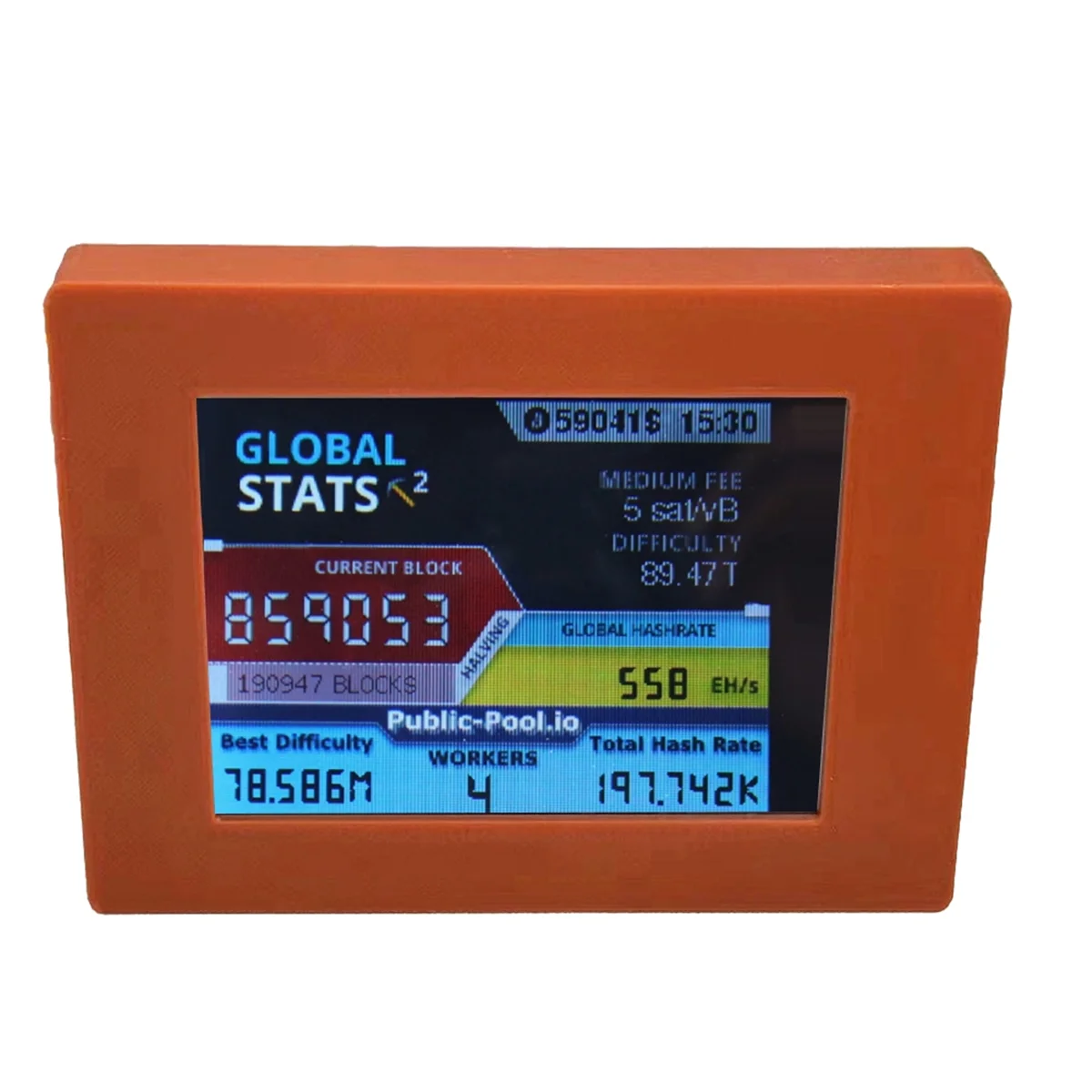 Nerdminer V2 Miner 56KH/S 2,8-calowy wyświetlacz LCD BTC Loteria Miner Bitcoin Solo Miner Nerd Miner Brązowy