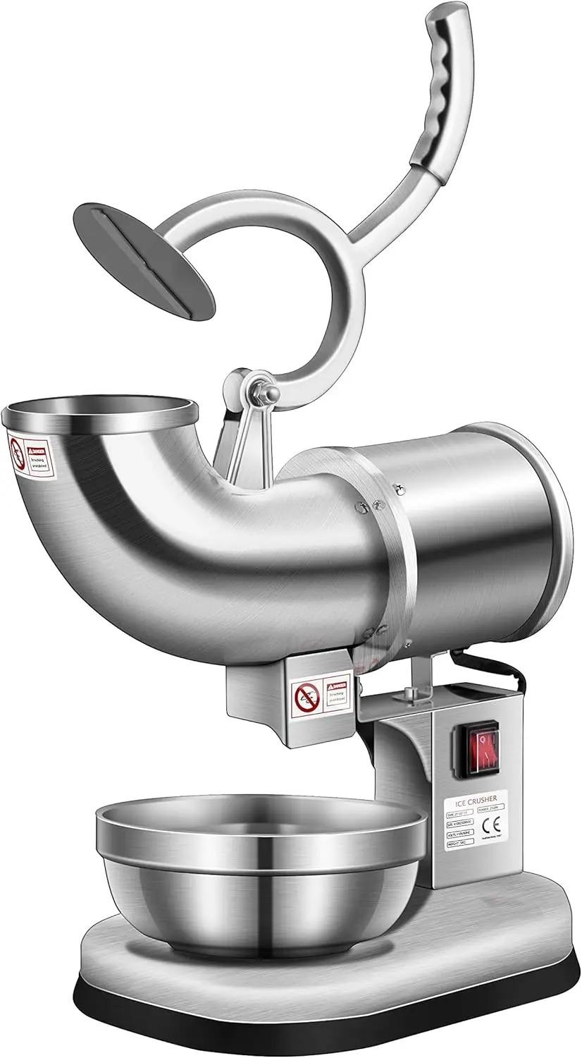 

Электрическая машина для приготовления снежных конусов с двумя лезвиями, серебристая, производительность 440 фунтов/час, для домашнего и коммерческого использования