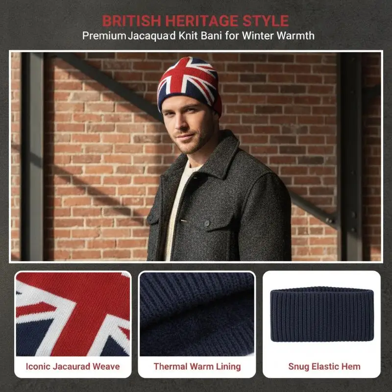 Warm Casual Fashion Personal Beanies Rap Versatile Outdoor Street New Men Women European Style Jacquard Union Jack Knitted Hats