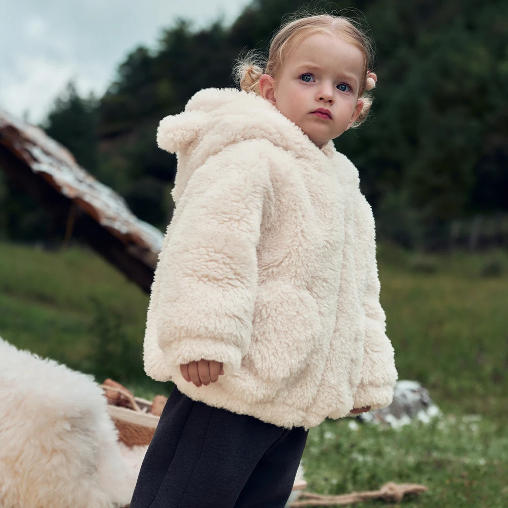 Dave Bella Baby Cotton-padded Clothes Children's Coat Plush Winter Jacket For An 8-year-old Girl Outerwear Comfortable DB4264427