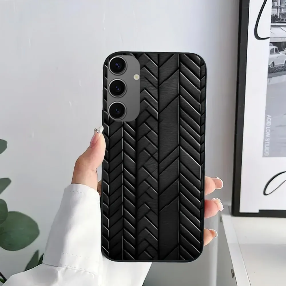 Black Tyre Tread Texture Phone Case For Samsung Galaxy S21 S22 S23 S30 Note 10 20  Plus Lite FE ULTRA Shell