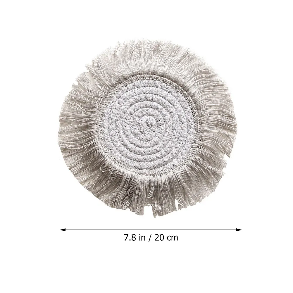 

2Pcs Cotton Woven Placemats Heat Resistant Dining Table Pads Anti-Skid Cup Coasters Practical Insulated Tableware Mats