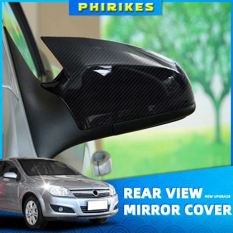 

For Opel Astra J 2 Pieces ABS Plastic Bat Wing Mirror Covers Caps Rearview Mirror Case Cover Gloss Black Car Accessories