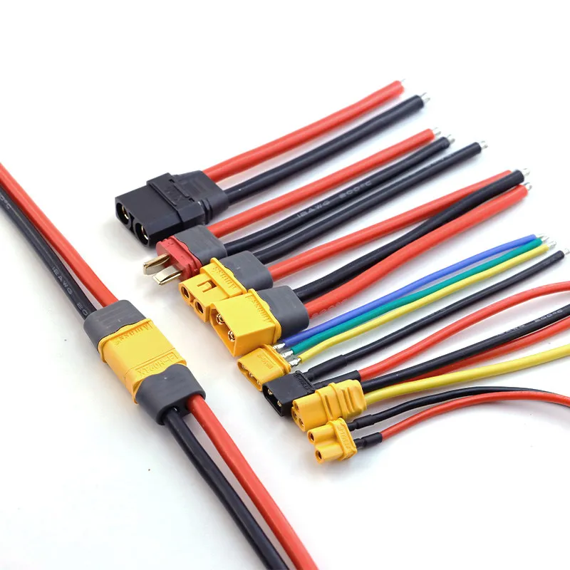 XT90/XT60/XT30 MR30U Male/Female Model Aircraft Lithium Battery Plug With Wire Connector, High Current Connection Wire
