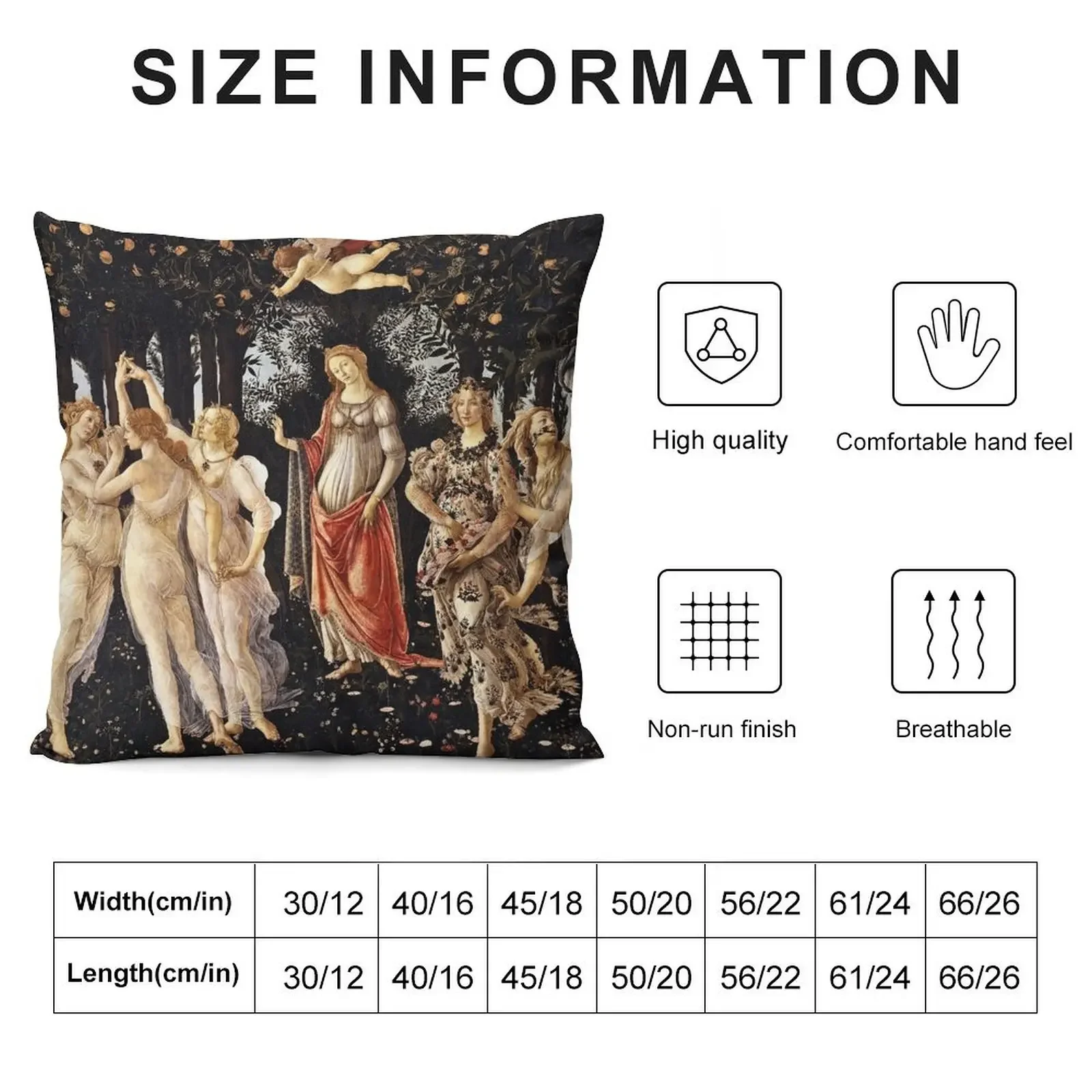 Botticelli - La Primavera (Spring) (1481 - 1482) Throw Pillow Sofa Cover Decorative pillow case pillow pillowcase