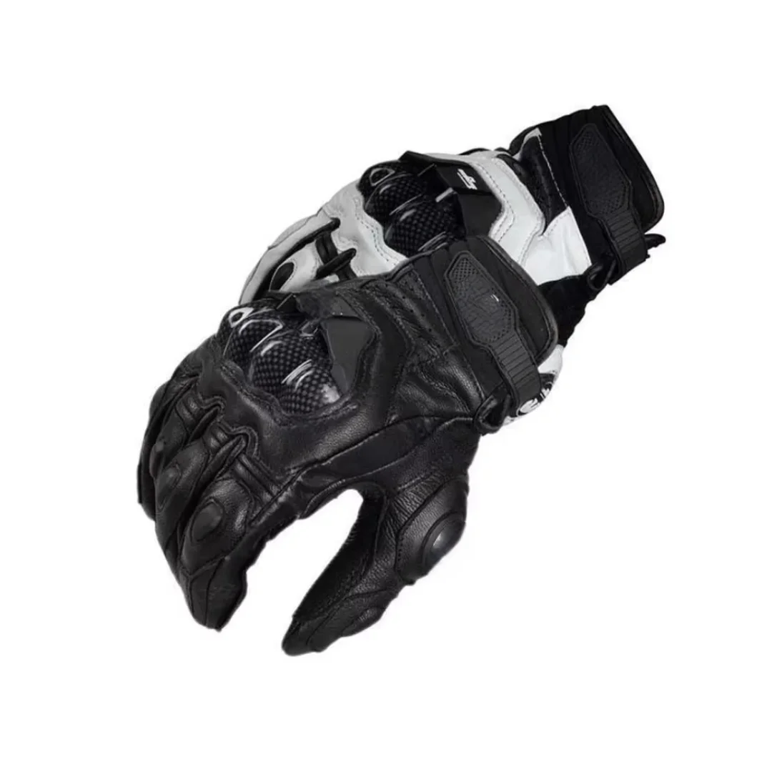 Motorcycle Gloves Black Racing Genuine Leather Motorbike White Road Riding Team For Men Summer Winter