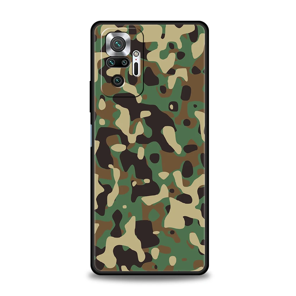 Camouflage Camo Phone Case Cover for Redmi 13C 10C Note 13 12 10 11 Pro Plus 7 8T K40 K50 Gaming Pro Plus 5G Soft Shell Capa Bag