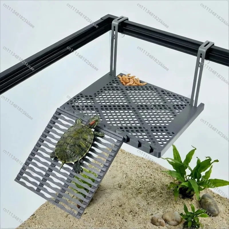 For Hanging Turtle Rest Platform with Food Tray, Turtle Rest Base Aquarium Accessory