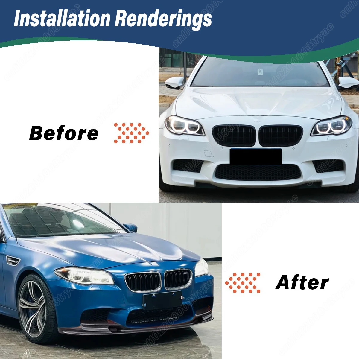 For BMW 5 Series F10 M5 2012 2013 2014 2015 2016 Automobile Front Bumper Splash Lip Splitter Lip Splitter Body Modification Kit view 2