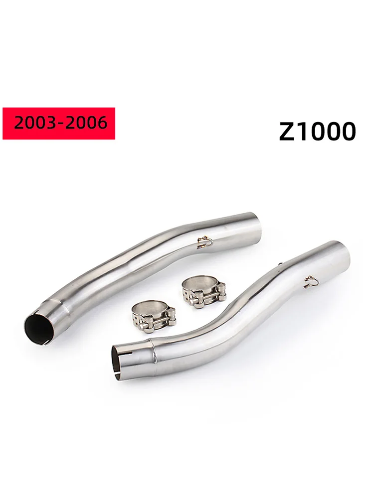 Rvs Motorfiets Uitlaatsysteem Uitlaat Midden Link Pijp Voor Kawasaki Z1000 2003-2006 - afbeelding 2