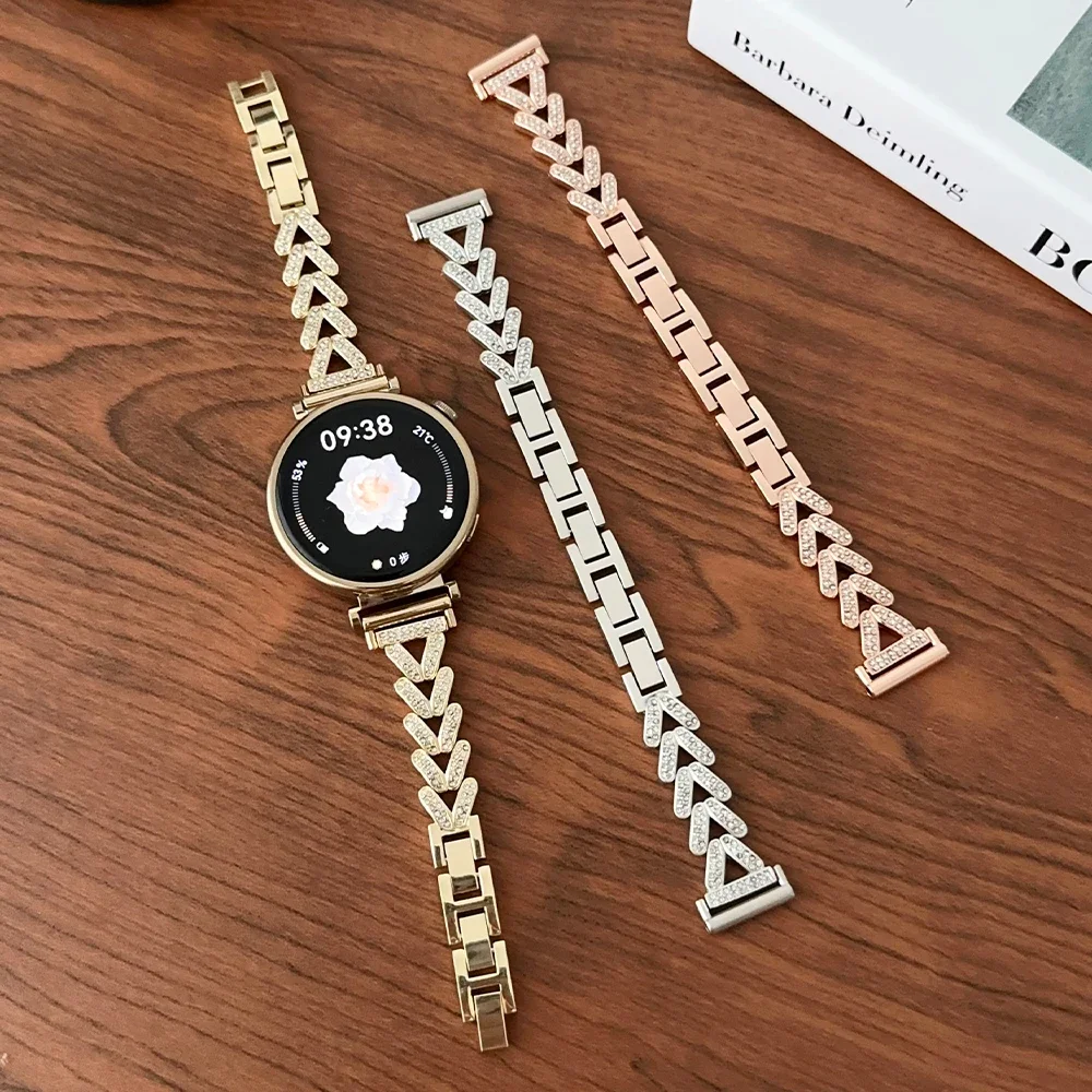 Diamond Slim Band for Huawei Watch GT 4 41mm pro 43mm 46mm Luxury Women Strap for Samsung Galaxy 4 5 6 Classic 40mm 44mm 42 47mm image 4