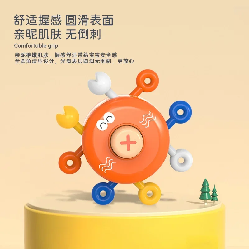 赤ちゃんの指押し音楽、赤ちゃんの早期教育パズル、掴む・引くトレーニング、0～1歳児向け、小さなおもちゃ2個