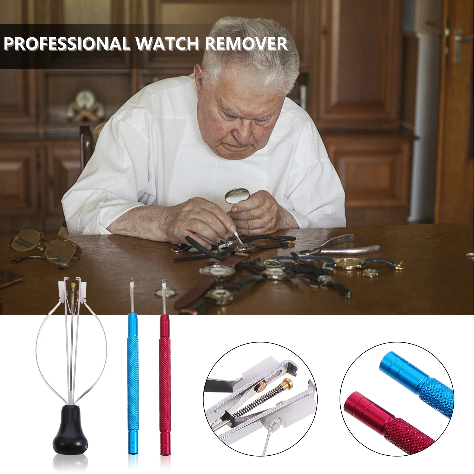 

3 Pcs Watch Repair Needle Lifting Tools Steel Disassembling Link Remover Nonslip Hand Professional Safe Repairing Tool Holsters