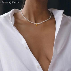 Glam Beaded Natural Freshwater Baroque Pearl Choker Necklace Women Jewelry Gown Sweet Boho Trendy INS Classic OL