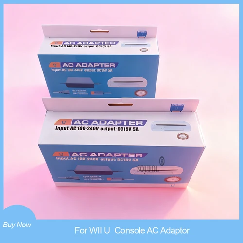 Imagen 2 del producto Fuente de Alimentación de 100-240V 50/60Hz con Enchufe EU/US, Cable Adaptador de Cargador AC para Consola Wii U/Gamepad/Pad