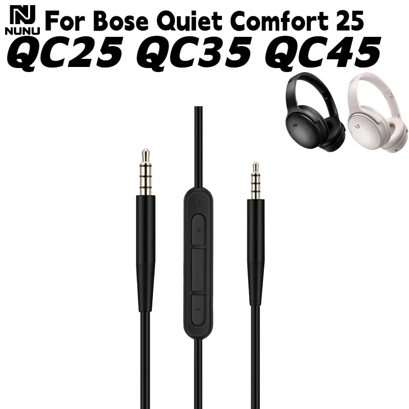 

Plug and Play 2.5mm to 3.5mm Jack Headset Audio Cable With Mic For Bose QuietComfort 25 QC25 QC35 QC45 Headphone