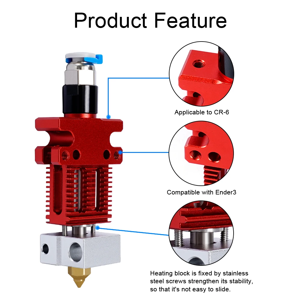 CR-6 SE J-head Assembled Print Head Hot End Hotend Kit All Metal Extrusion Extruder 3D Printer Parts For Ender 3 CR5 PRO CR6 SE