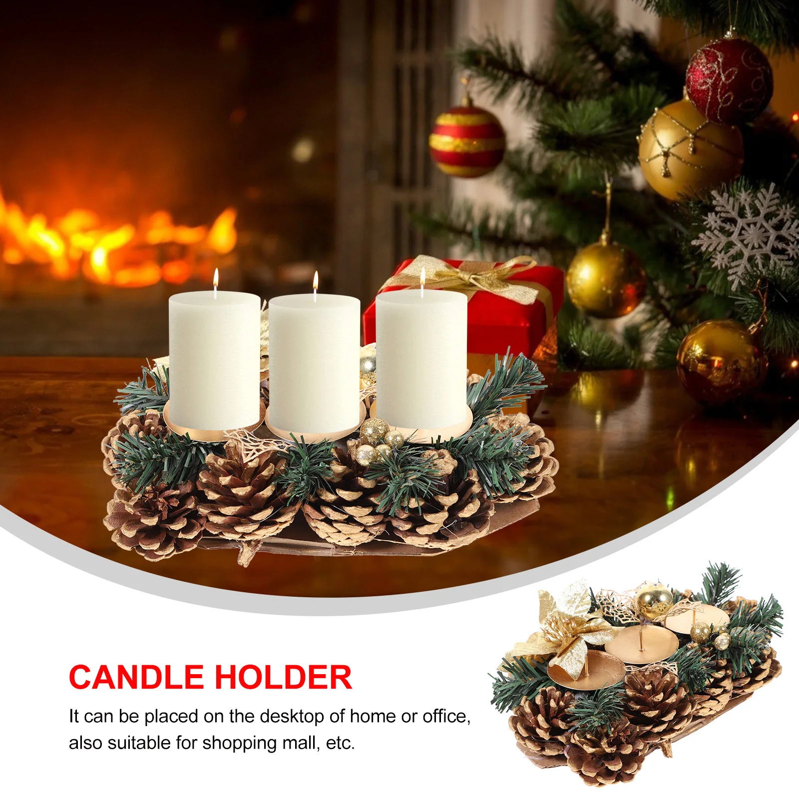 

Branch Holder Pine Needle Design Table Decor For Home Office Desktop Festival Decoration Tree Candlestick